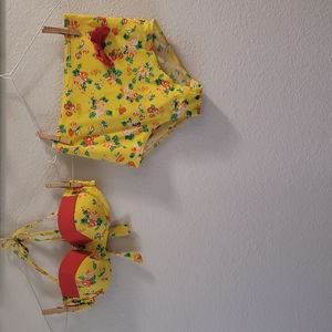 Vicki Vicki Yellow Floral Two Piece Swimsuit